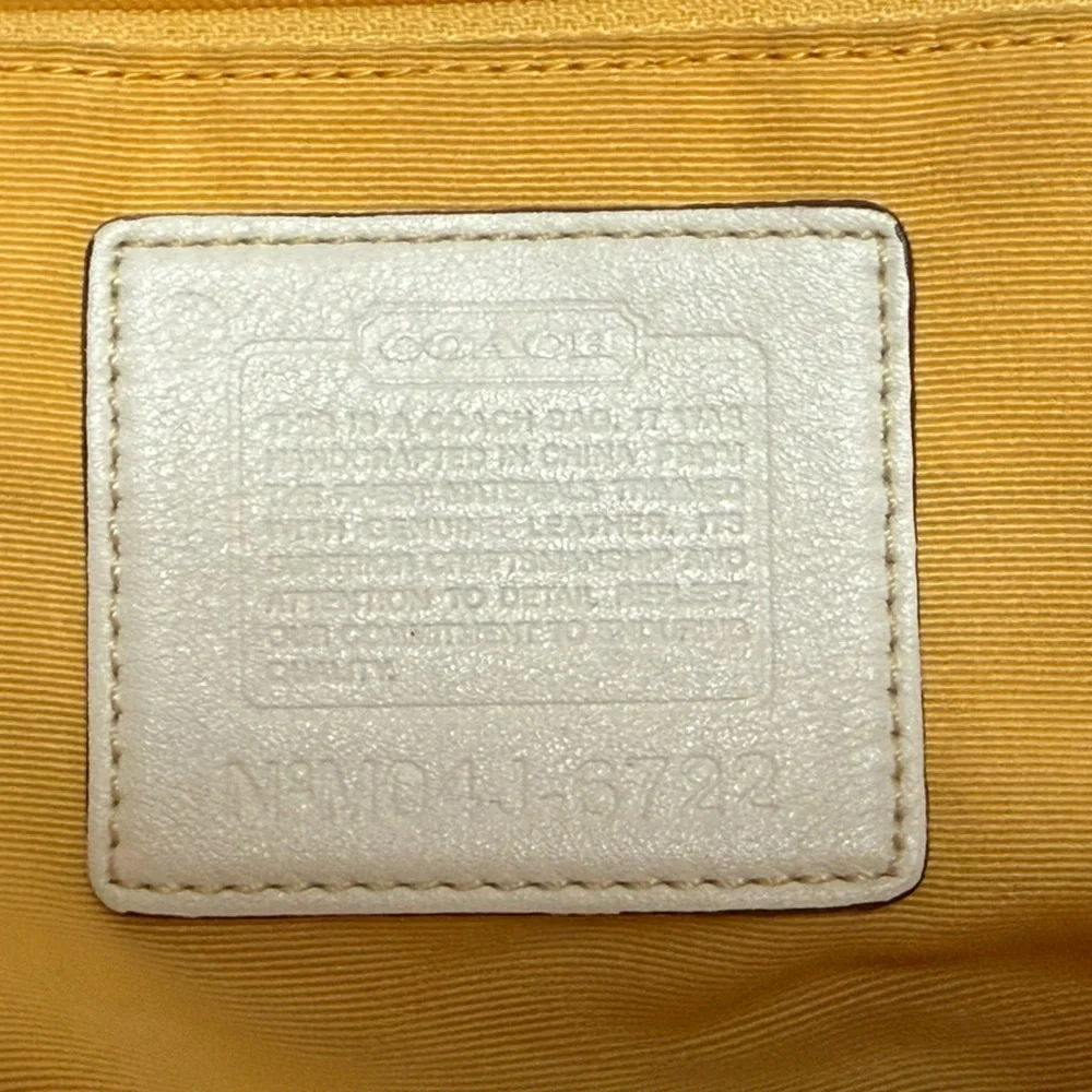 Coach Optic Signature Flap Satchel in Tan and Yellow Women's Bag - Picture 7 of 12
